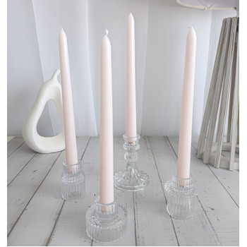 thumb_4pcs - 25cm Soft Pink Wax (Taper) Dinner Candle Romantic Candlestick