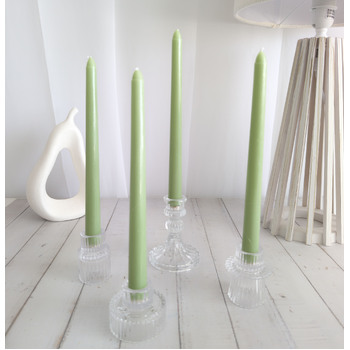 thumb_4pcs - 25cm Sage Green Wax (Taper) Dinner Candle Romantic Candlestick