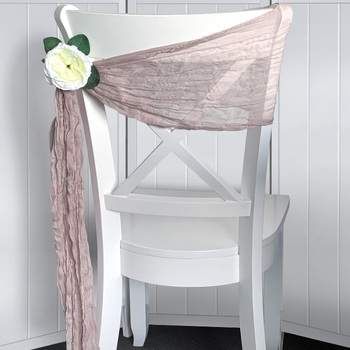 Cheesecloth Linen Chair Sash - Mauve Pink