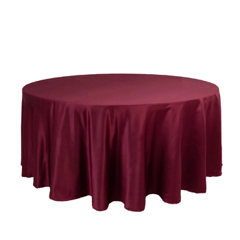 120inch (305cm) Round Satin Tablecloth - Burgundy