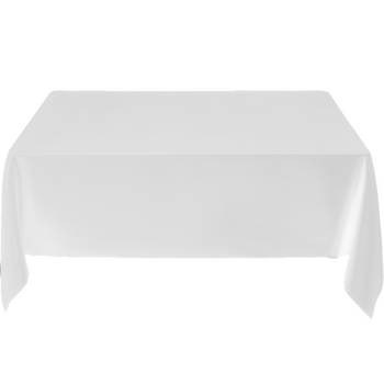 250x305cm Polyester Tablecloth -  White Trestle (suits 6ft at 1m wide)
