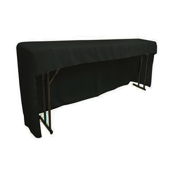 5Ft (1.5m)  3 Sided Fitted Polyester  Tablecloths - Black