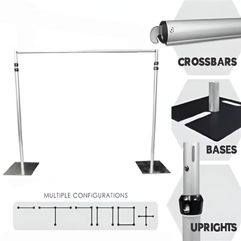 3m x 3m Professional 2 Stage Pipe & Drape Backdrop System