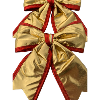 2pc 15xm Gold Christmas Bows 