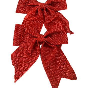 2pc 15xm Red Mesh Look Christmas Bows