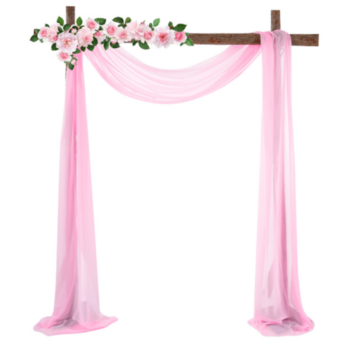 Large View Chiffon Backdrop Curtain Draping/Swagging - Pink