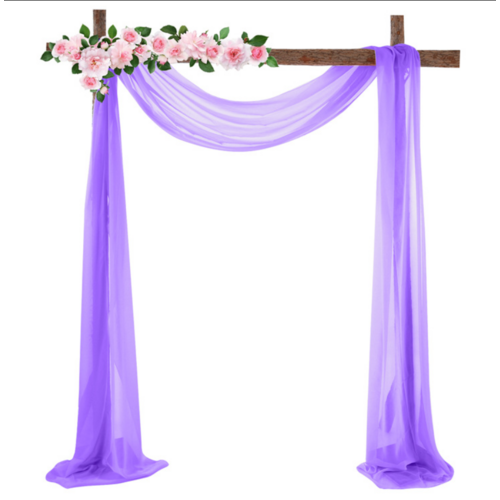 Large View Chiffon Backdrop Curtain Draping/Swagging - Light Purple