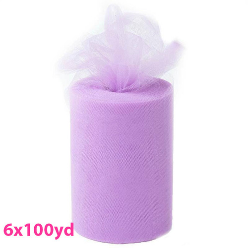 Large View 6inch x 100yd Quality Tulle Roll - Lavender