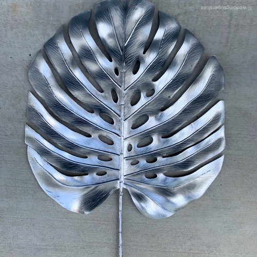 Large View 90cm Monstera Split Leaf Philo - Metallic Silver