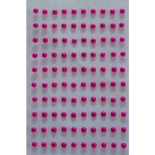 Large View 3mm Stick On-Pearls - Fushia