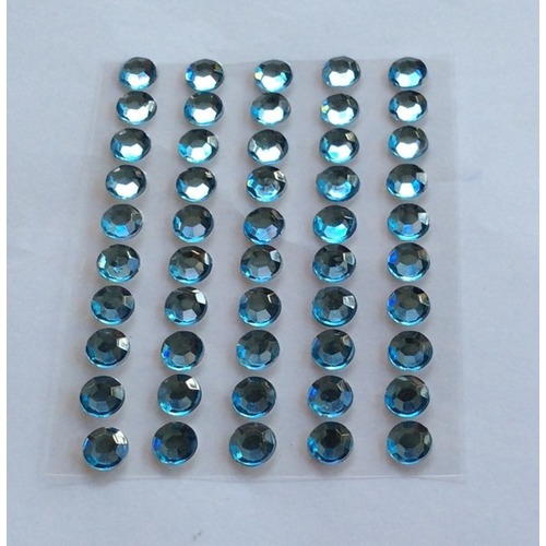 Large View 8mm Stick On-Rhinestones - Aqua