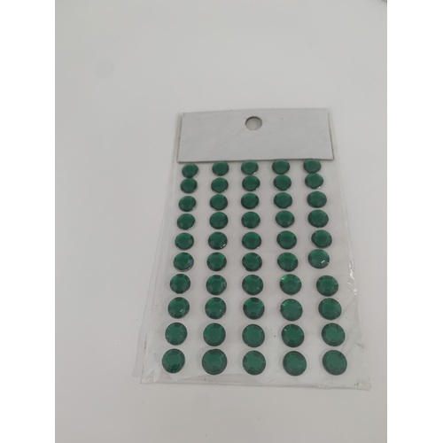 Large View 8mm Stick On-Rhinestones - green