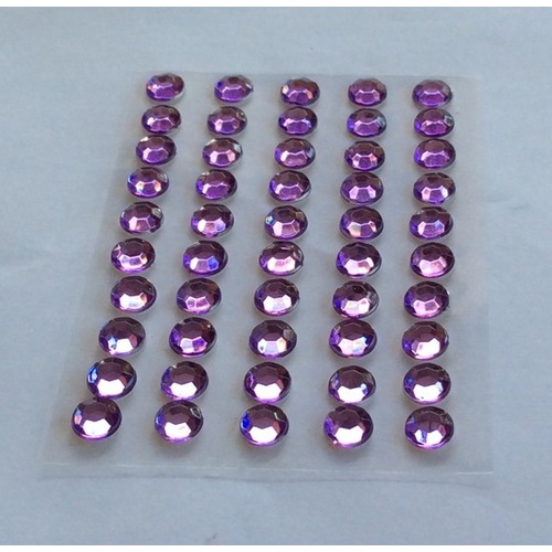 Large View 8mm Stick On-Rhinestones - Lavender