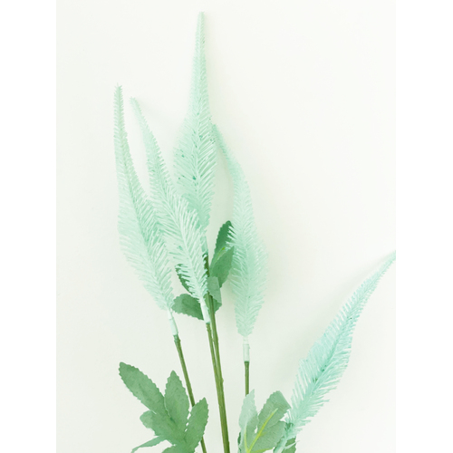 Large View 70cm - 6 Head Grass/Reed Flower Stem - Mint Green