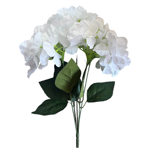 Large View 45cm  Budget Hydrangea Stem Pure White