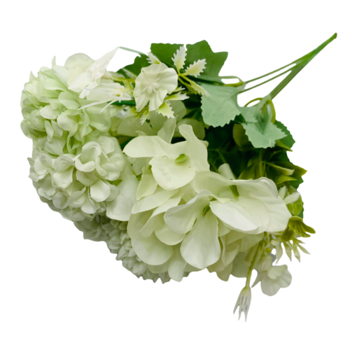 Large View Green Mixed Hydrangea/Carnation - Filler Bunch