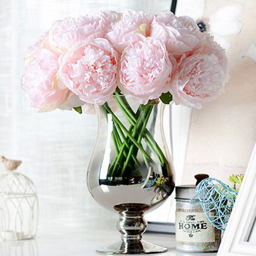 Large View 5 Head Peony Bouquet - Soft Pink