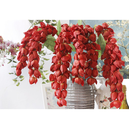 Large View Hanging Lantern Flower - Red