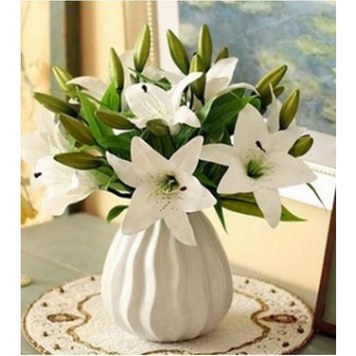 Large View Lily Stem White