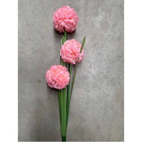 Large View Pink Onion Ball Flower Stem - 73cm