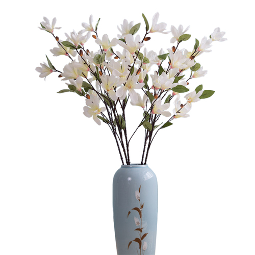 Large View 88cm White Magnolia Stem