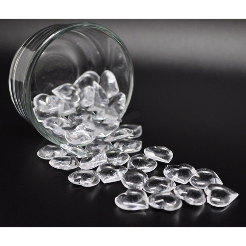 Large View 500gm - 20mm Acrylic  Hearts - Clear