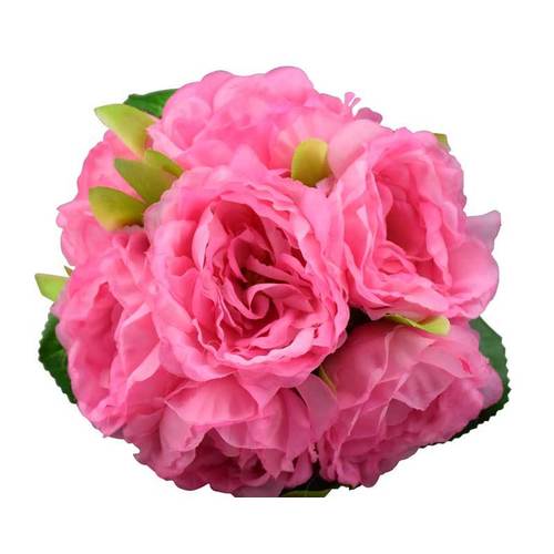 Large View Peony Bouquet Fushia  - Large Open Flower