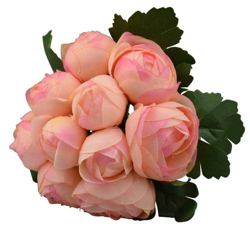 Large View Closed Peony Bouquet Peachy Pink