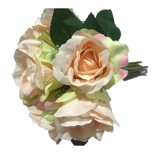 Large View Soft Pink Rose Bouquet - Large Flowers Green Filler