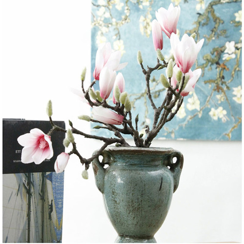 Large View 44cm Pink Magnolia Stem 