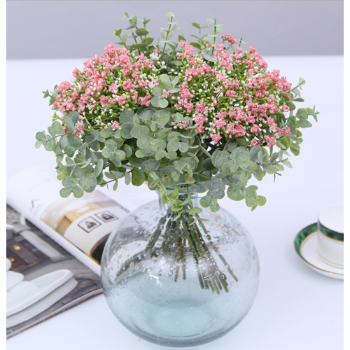 Large View 32cm Pink Native  Eucalyptus and Blossom Filler Flower Bouquet