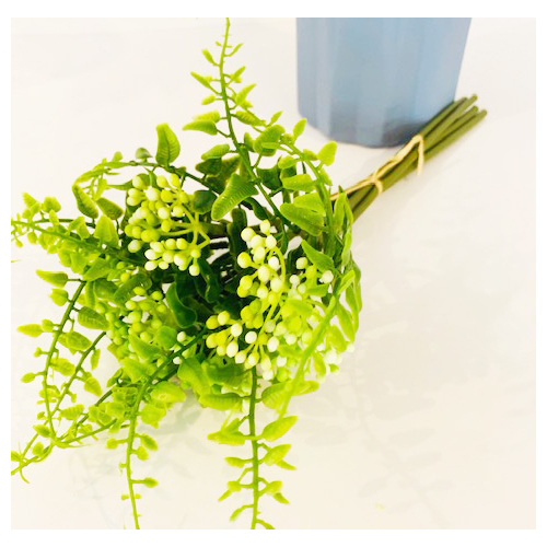 Large View 31cm White Bud Greenery Spray - 5 Stems