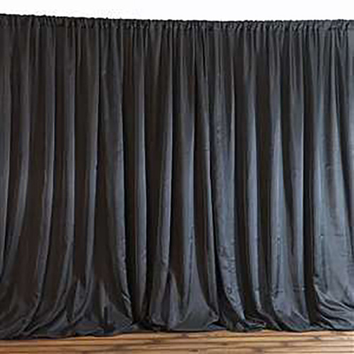 Large View 3m  Black Polyester & Sheer Backdrop Curtain