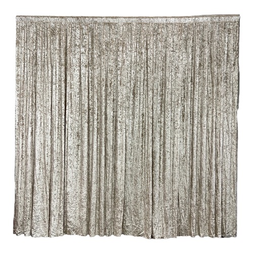 Large View 3x3m - Champagne Crushed Velvet Wedding Backdrop Curtain