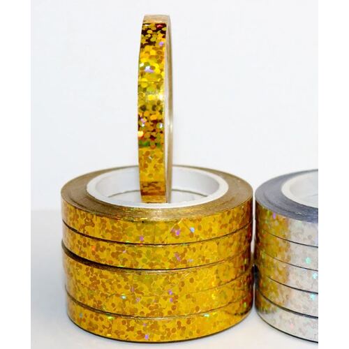 Large View 5mm Gold Laser Foil Balloon Curling Ribbon - 10m