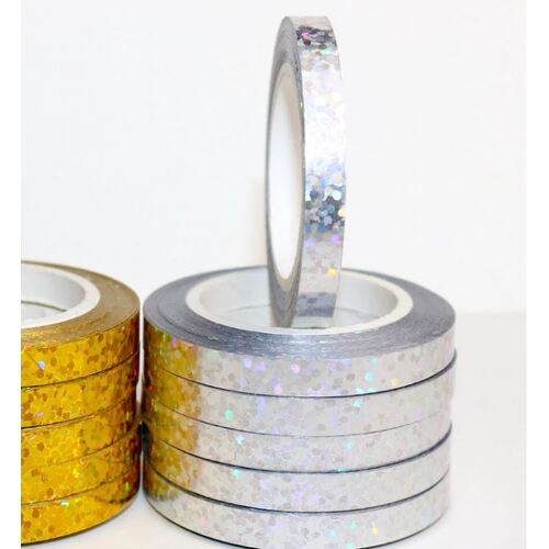 Large View 5mm Silver Laser Foil Balloon Curling Ribbon - 10m