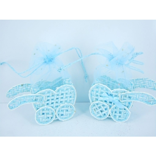 Large View Baby Shower Favor Bag Pram _ Blue 1pc