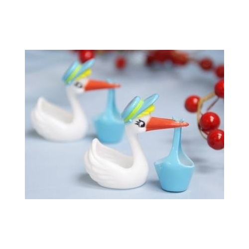 Large View Baby Shower Stork - Blue -  1pc