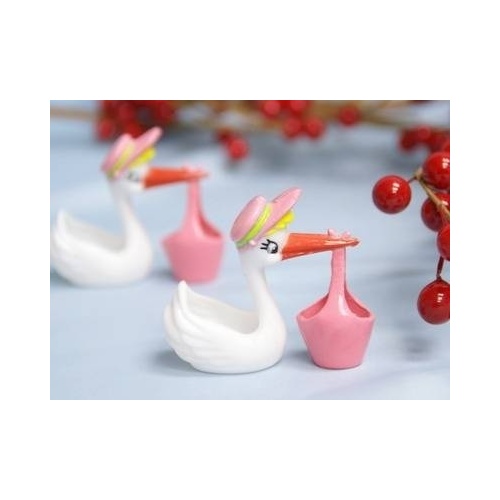 Large View Baby Shower Stork - Pink -  1pc