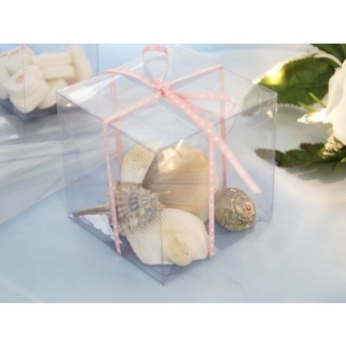 Large View 40pc - 7.5cm CLEAR Cup Cake Sized Favor Box
