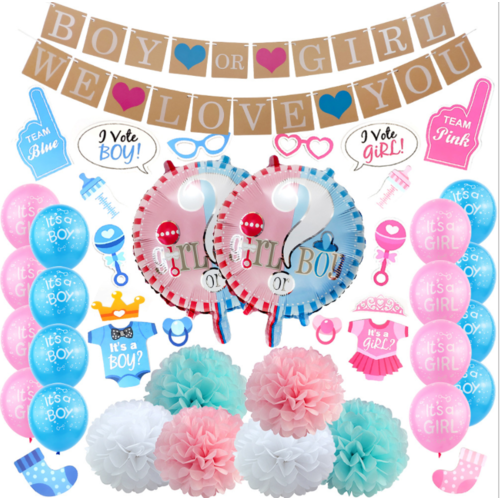 Large View Baby Shower/Gender Reveal Balloon & Decorating Kit 