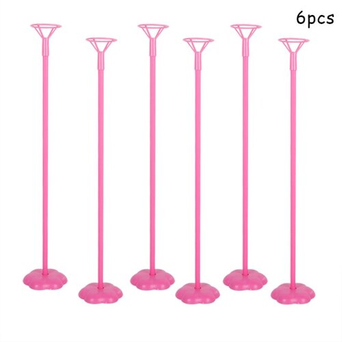 Large View 6pk - Pink 40cm Balloon Table Centerpiece Stand