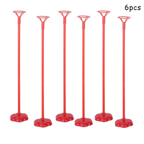 Large View 6pk - Red 40cm Balloon Table Centerpiece Stand