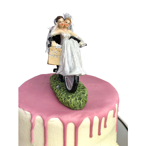 Large View Cake Topper - Bicycle Bride