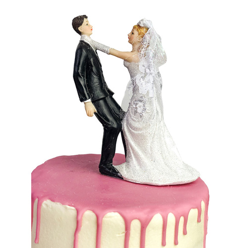 Large View Cake Topper - Strangle Groom