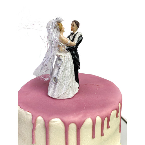 Large View Cake Topper - Bride and Groom Dance - Handcuffs