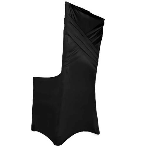 Large View Lycra Chair Cover (200gsm) Cross Back - Black