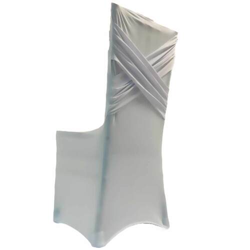 Large View Lycra Chair Cover (200gsm) Cross Back - White