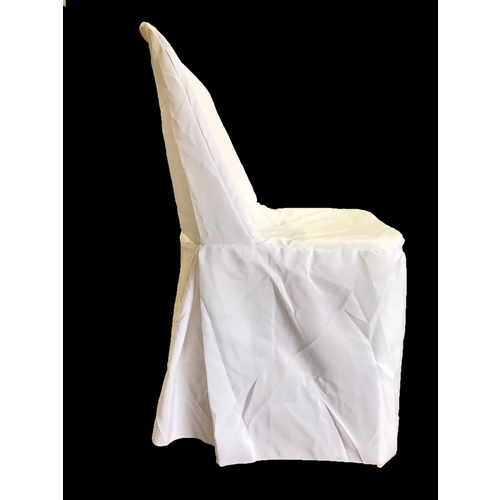 Large View Polyester Small/Pipee Chair Cover - White