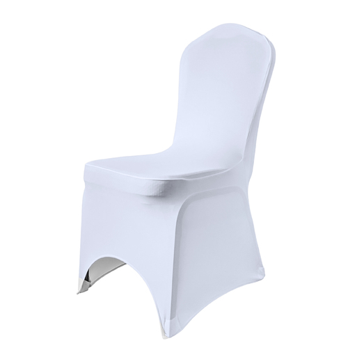 Large View Lycra Chair Cover (190gsm) Elastic Foot Pocket - White 